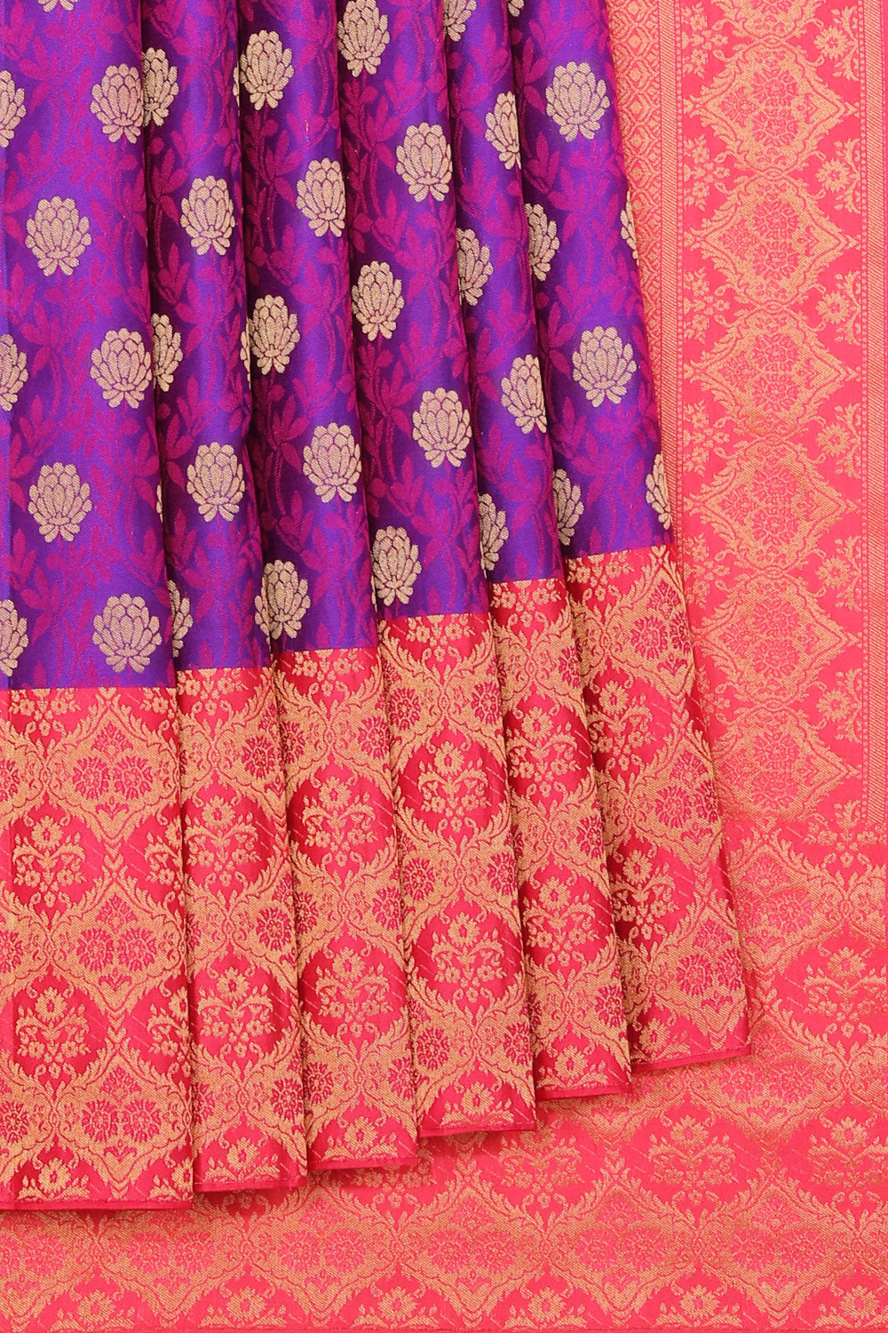 Image of Gorgeous Silk Violet Saree